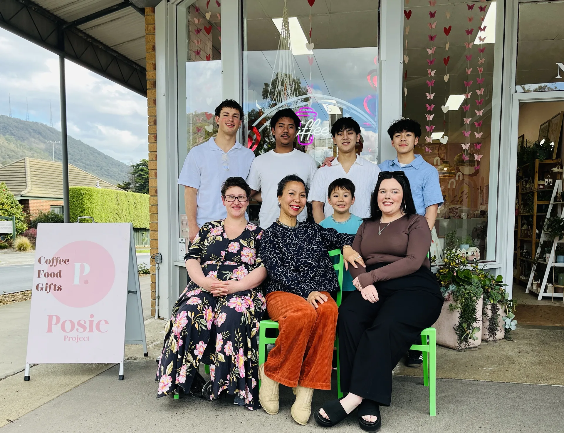 The Posie Project team outside the cafe on Mount Dandenong Tourist Road